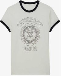 Zadig & Voltaire - Walk University Graphic-print Cotton T-shirt - Lyst