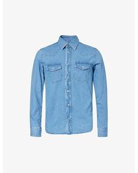 Tom Ford - Western Spread-collar Denim Shirt - Lyst