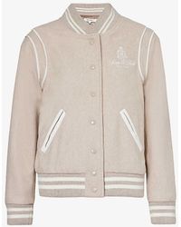 Sporty & Rich - Vendome Brand-embroidered Wool-blend Jacket - Lyst