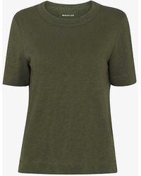 Whistles - Rosa Double-trim Regular-fit Cotton T-shirt - Lyst