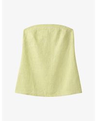 OMNES - Palm Strapless Linen-Blend Top - Lyst