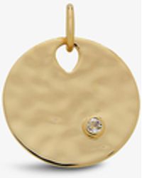 Monica Vinader - Ziggy Recycled 18ct Yellow Gold-plated Vermeil Sterling-silver And White Topaz Pendant Charm - Lyst