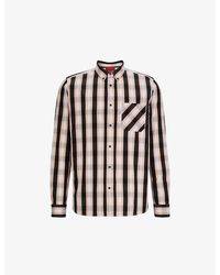 HUGO - Check-print Relaxed-fit Cotton-poplin Shirt - Lyst