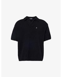 Represent - Branded-hardware Ribbed-trim Wool-blend Knitted Polo Shirt X - Lyst