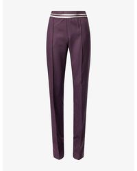 Nensi Dojaka - Mesh-Panel Straight-Leg Crepe Trousers - Lyst