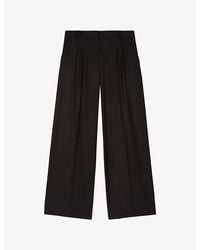 The Kooples - Wide-Leg Mid-Rise Wool Trousers - Lyst