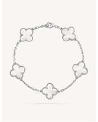 Van Cleef & Arpels Women's White Gold Vintage Alhambra And Mother-of-pearl Bracelet - Metallic