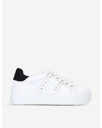Missguided White Faux Leather Flatform 