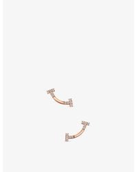 Tiffany & Co. - Tiffany T Smile Mini 18Ct Rose- And 0.07Ct Diamond Earrings - Lyst
