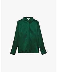 Reiss - Ameira Concealed-Placket Long-Sleeve Silk Shirt - Lyst