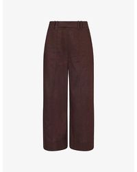 ME+EM - Mid-Rise Cropped-Leg Linen-Blend Trousers - Lyst