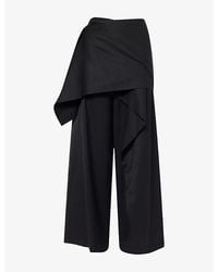 Issey Miyake - Lustrous Wide-Leg Wool Trousers - Lyst