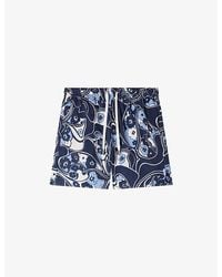 Sandro - Graphic-Print Woven Swim Shorts - Lyst