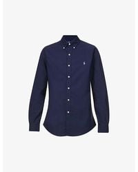 Polo Ralph Lauren - Long-Sleeved Logo-Embroidered Slim-Fit Stretch Cotton-Poplin Shirt - Lyst