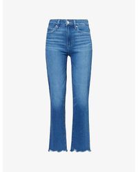 PAIGE - Cindy Straight-leg High-rise Stretch Denim-blend Jeans - Lyst