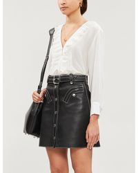 Sandro Andi Frilled Silk Blouse - Black