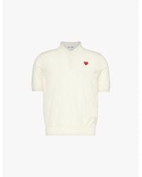 COMME DES GARÇONS PLAY - Logo-Patch Short-Sleeve Wool Polo Shirt - Lyst