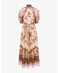 Zimmermann - Aster Billow Silk Maxi Dress - Lyst