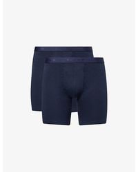 FALKE - Daily Comfort Long-Leg Pack Of Two Stretch-Cotton Boxer Briefs - Lyst