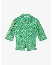 LK Bennett - Esme Ribbon-print Woven Shirt - Lyst
