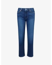 PAIGE - Mason Ankle Straight-Leg Mid-Rise Stretch-Denim Blend Jeans - Lyst
