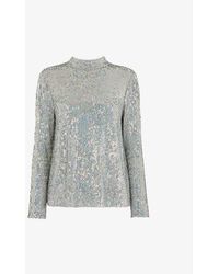 Champagne Sada Sequin Top, WHISTLES