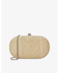Dune - Extra Oval Woven Raffia Clutch Bag - Lyst