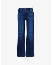 PAIGE - Leenah Slim-Fit Wide-Leg Stretch-Denim Jeans - Lyst