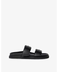 Whistles - Double-Buckle Leather Slides - Lyst