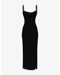 House Of Cb - Lini Corset-Bodice Stretch-Mesh Maxi Dress Xs (A-C Cup) - Lyst