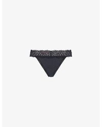 Calvin Klein - Attraction Lace-Waistband Stretch-Woven Thong - Lyst