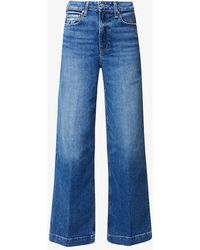 PAIGE - Harper Wide-leg High-rise Organic Denim-blend Jeans - Lyst