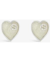 Gucci - Interlocking G Mother-of-pearl-effect Sterling- Earrings - Lyst