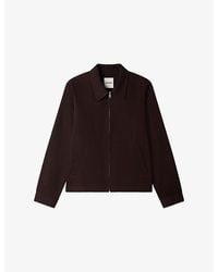Sandro - Pointed-Collar Cotton Harrington Jacket - Lyst