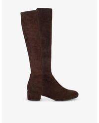 Dune - Tayla Wide-Fit Knee-High Suede Boots - Lyst