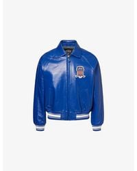 Avirex - Icon Patch Leather Bomber Jacket - Lyst