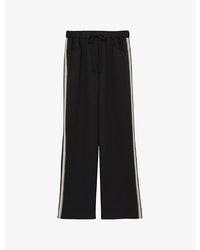 Reiss - Sasha Wide-Leg High-Rise Stretch Faux-Leather Trousers - Lyst