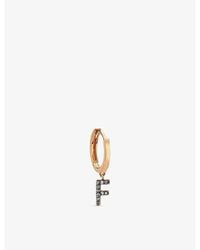 La Maison Du Couturier - Selda Initial F 14Ct Rose- And Diamond Single Earring - Lyst