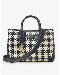 Aspinal of London - London Houndstooth Interwoven Leather Tote Bag - Lyst