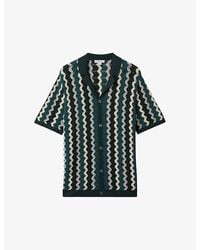 Reiss - Waves Zig-zag Regular-fit Knitted Shirt - Lyst