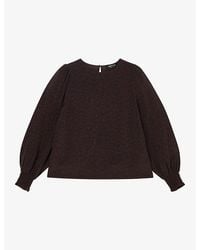 Whistles - Leopard-Print Long-Sleeved Woven Blouse - Lyst