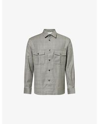 dunhill - Windowpane-Check Regular-Fit Merino-Wool Overshirt - Lyst