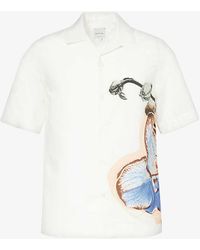 Paul Smith - Orchid Graphic-print Linen And Cotton-blend Shirt - Lyst