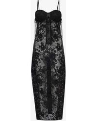 Sinead Gorey - Floral-pattern Slim-fit Lace Midi Dress - Lyst