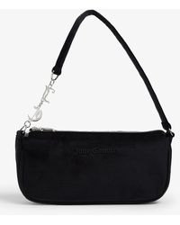 Juicy Couture Linnie Logo-plaque Velour Shoulder Bag - Black