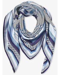 Aspinal of London - Horse-print Square Silk Scarf - Lyst