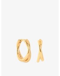Astrid & Miyu - Illusion Twist 18Ct-Plated Sterling- Hoop Earrings - Lyst