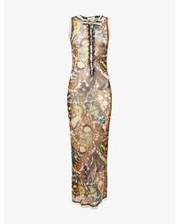 Jean Paul Gaultier - Papillon Sleeveless Mesh Maxi Dress - Lyst