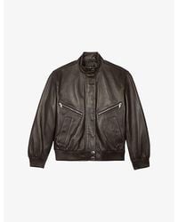 The Kooples - Stand-Collar Leather Jacket - Lyst