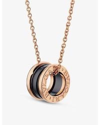 BVLGARI - B.Zero1 18Ct Rose- And Ceramic Pendant Necklace - Lyst